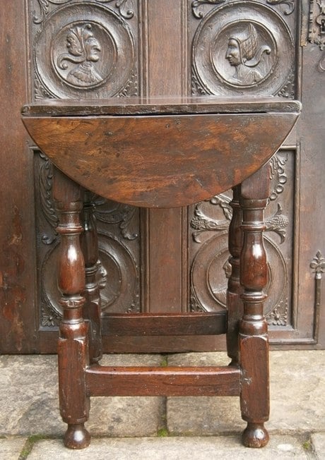 17th century oak stool table 1