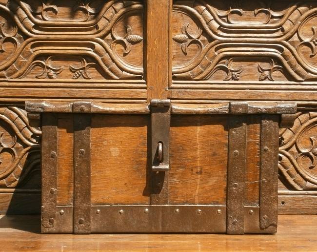 17th century iron bound box 1