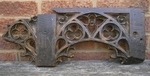 An English Medieval Carved Oak Tracery Panel With Original Paint