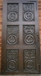 A Set Of Six Tudor Carved Oak Romayne Profile Portrait Panels .