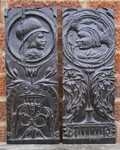 A fine pair of 16th century English carved oak romayne profile panels