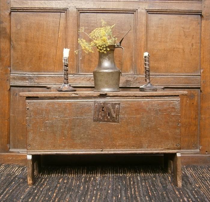 16th century small board chest h1
