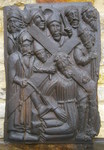 A Rare 15th Century English Carved Oak Panel Depicting Christ Carrying The Cross
