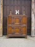 A Rare 16th Century English Oak Joined Cupboard Of Small Proportions