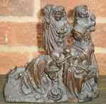 A 15th Century Carved Oak Group Depicting The Adoration