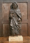A Rare 15th Century English Medieval Carved Oak Figure Of St Anthony