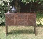 A Wonderful 17th Century Childs Boarded Oak Coffer Dated 1689