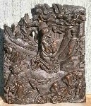 A 16th century carved walnut panel of the agony in the garded