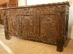 Gloucestershire carved oak chest