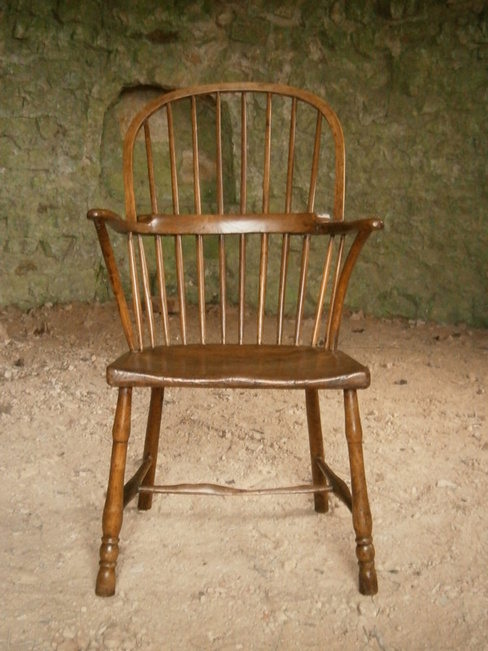 19th century ash and elm country chair