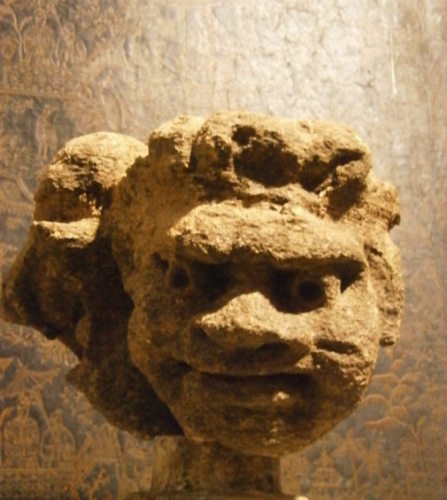 An English Medieval Stone Jester Corbel.