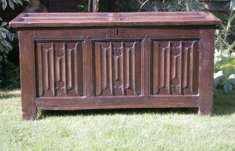 A Henry VIII Period Carved Oak Linenfold Chest