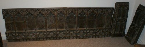 A Very Rare 15th Century Medieval Bench Front Mid Devon