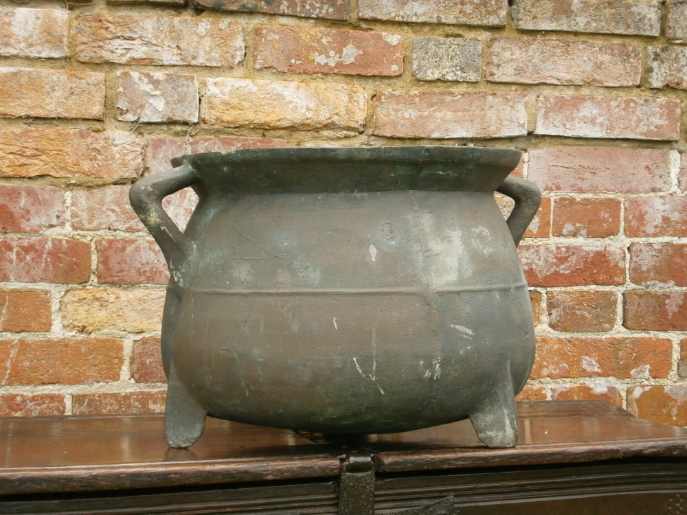 A 17th Century Bronze Cauldron Of Large Size John Kemp Ticehurst East Sussex