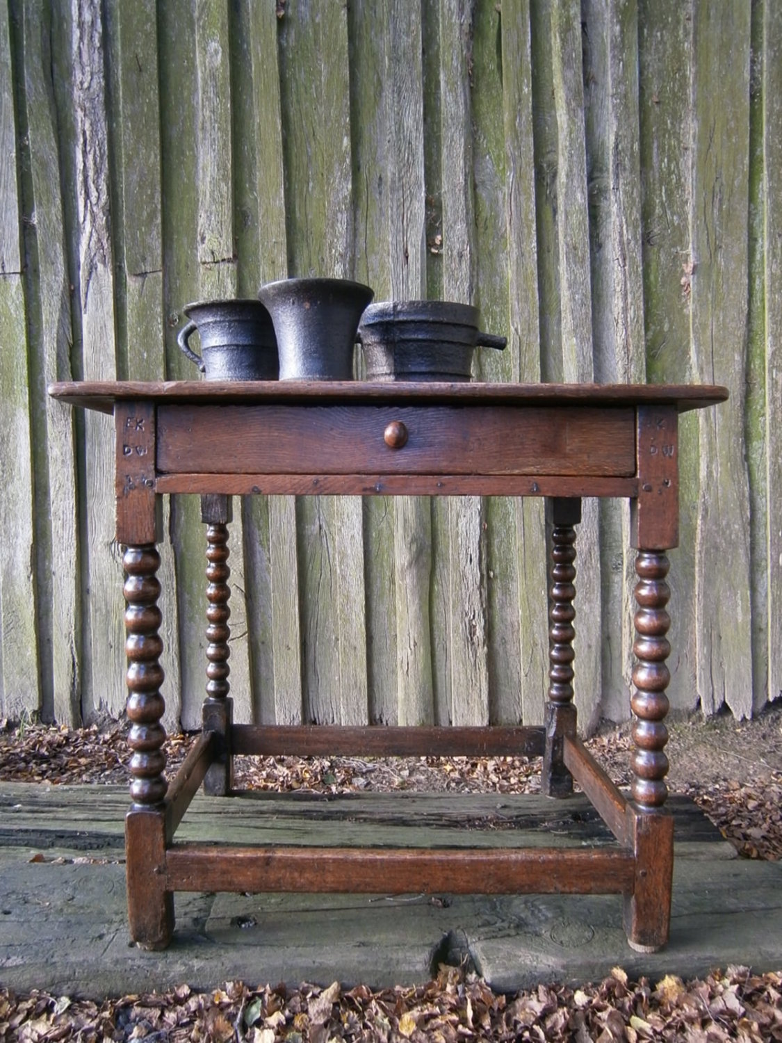 17th century oak side table