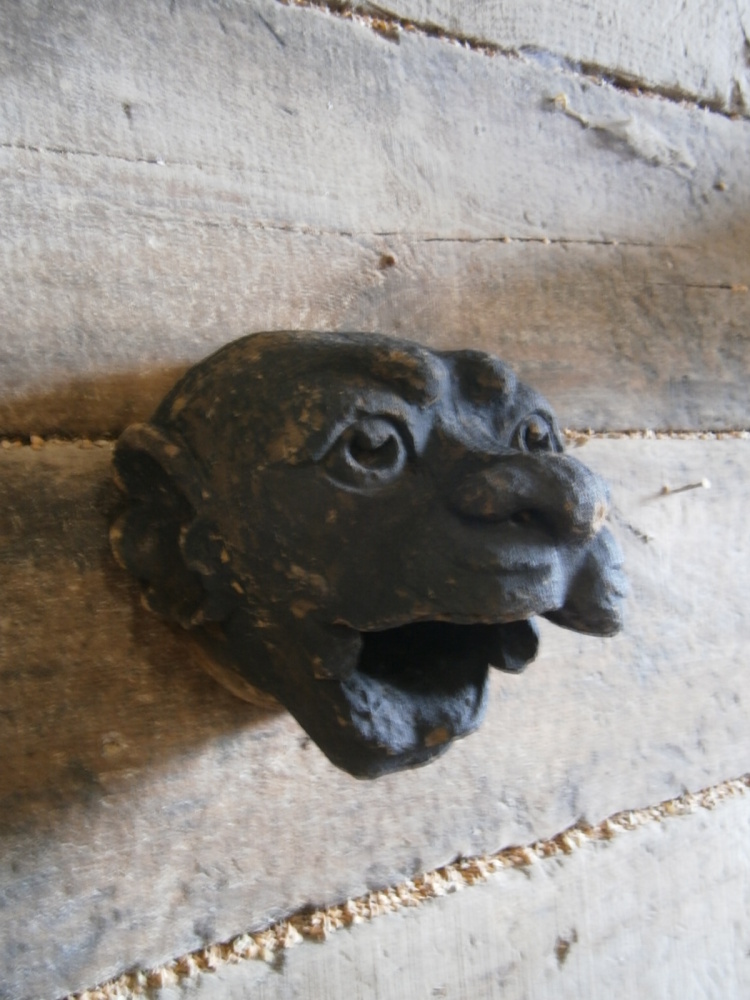 An English Tudor Stone Dogs Head Circa 1540.