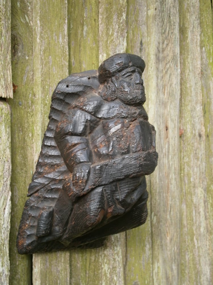 An English Medieval Oak Cobel Depicting A Prophet