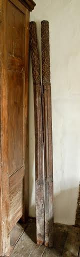 A Rare Pair Of English Henry VIII Period Tudor Bed Posts From The Roger War