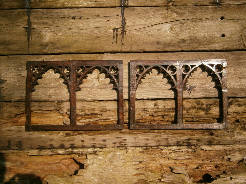 A Rare Pair Of 15th Century English Carved Oak Tracery Panels SOLD