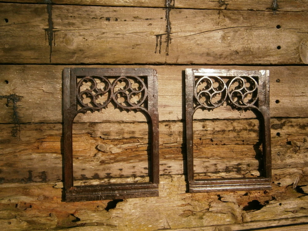 A Pair Of English Gothic Oak Pierced Tracery Panels SOLD