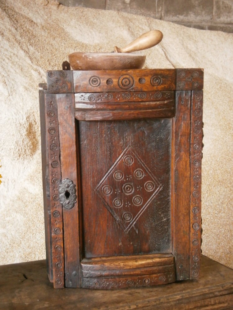 17th Century Welsh Oak Hanging Cupboard Of Small Proportions ON HOLD