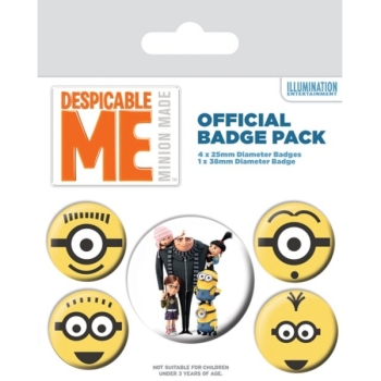Despicable Me Badge Pack Minions Set of 5
