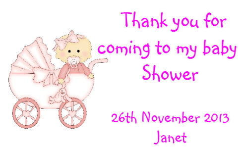 Baby shower Pink pram