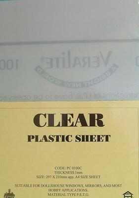 1mm A4 Clear Window Sheet A4 'PETG' Sheet