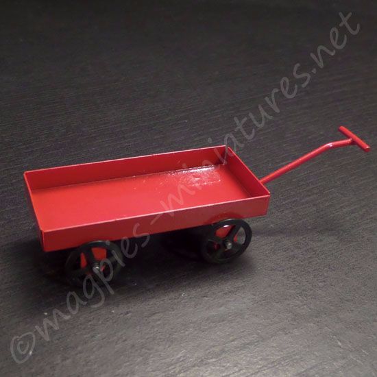 Metal Red Toy Pull-Along Cart