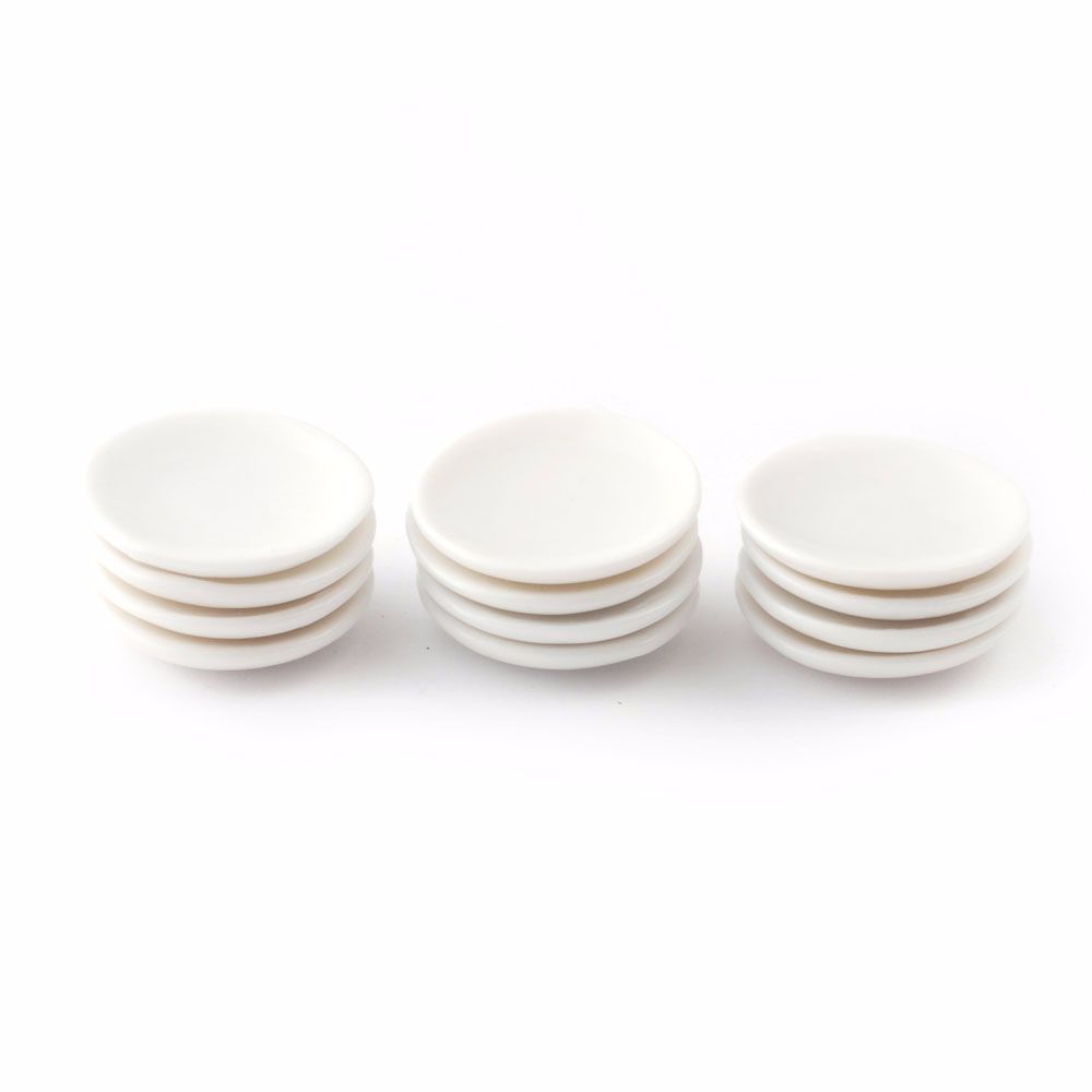 Ceramic white dinner plates - set of 12