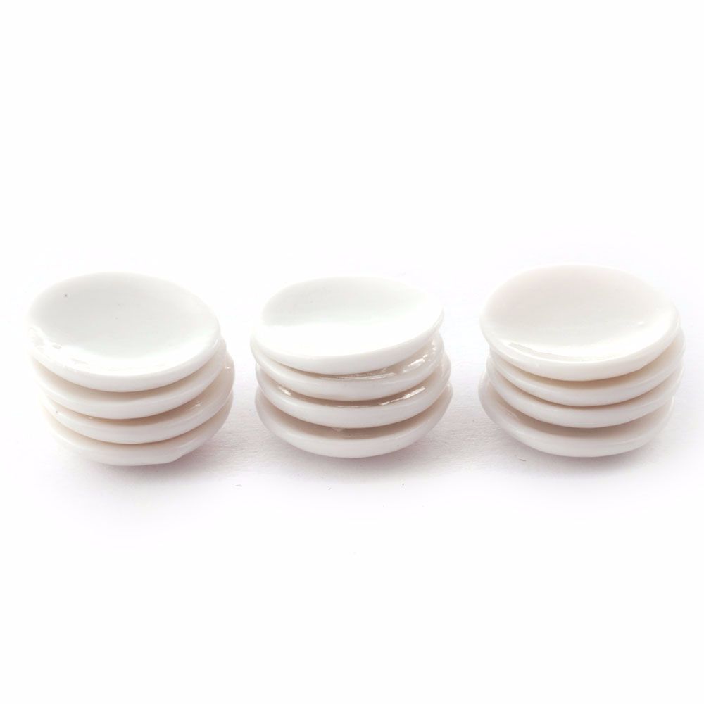 Ceramic white side plates - set of 12