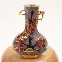 Cloisonne Vase - Tall Blue and Red #8