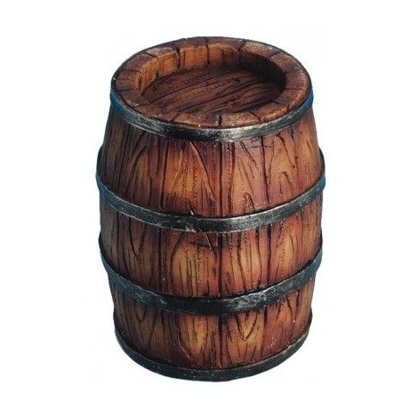 Rustic 'Wooden' Barrel - Resin 7cm
