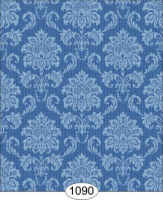 Wallpaper Cottage Damask - Blue