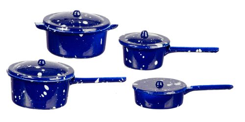 4 Piece Pan set - Blue Spatter