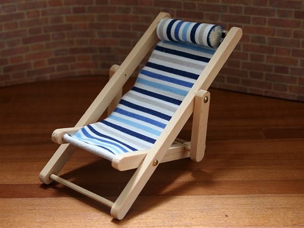 Blue Stripe Luxury Deck Chair - Collapsible