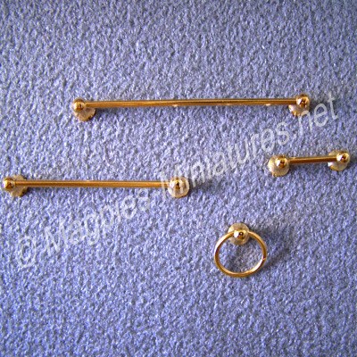 Brass Towel Rail, 4 piece Set