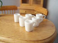 White Modern Mugs, Set of 6