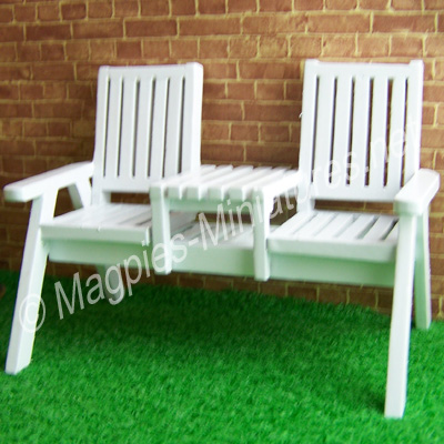 Twin Garden Seat - white painted