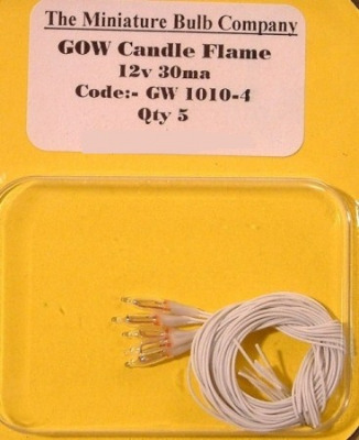 Grain O Rice CANDLE FLAME BULB 30ma 250mm WIRES - pack of 5