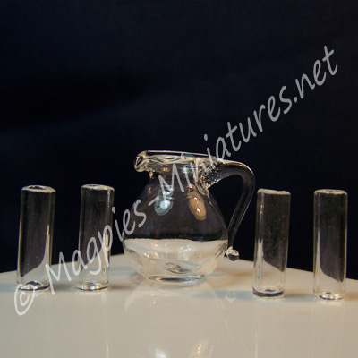 Glass Pitcher and 4 Glasses