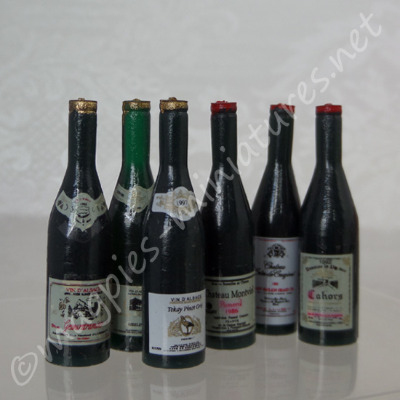 Wine Bottles, Pack of 6