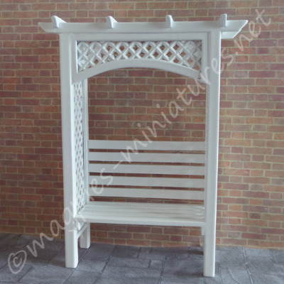 White Painted Garden Arbour Bench