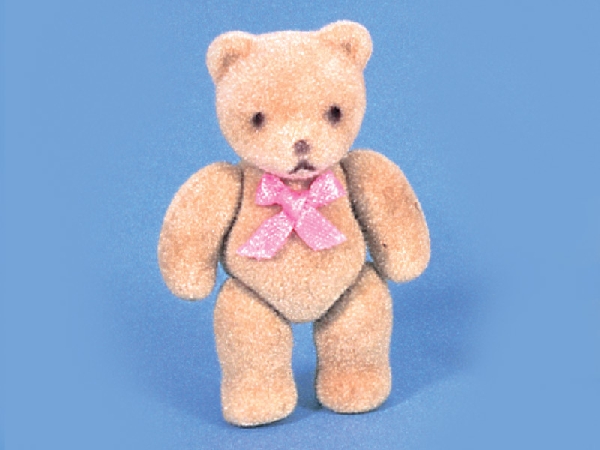 Flock Teddy - Pink Bow - Reduced!