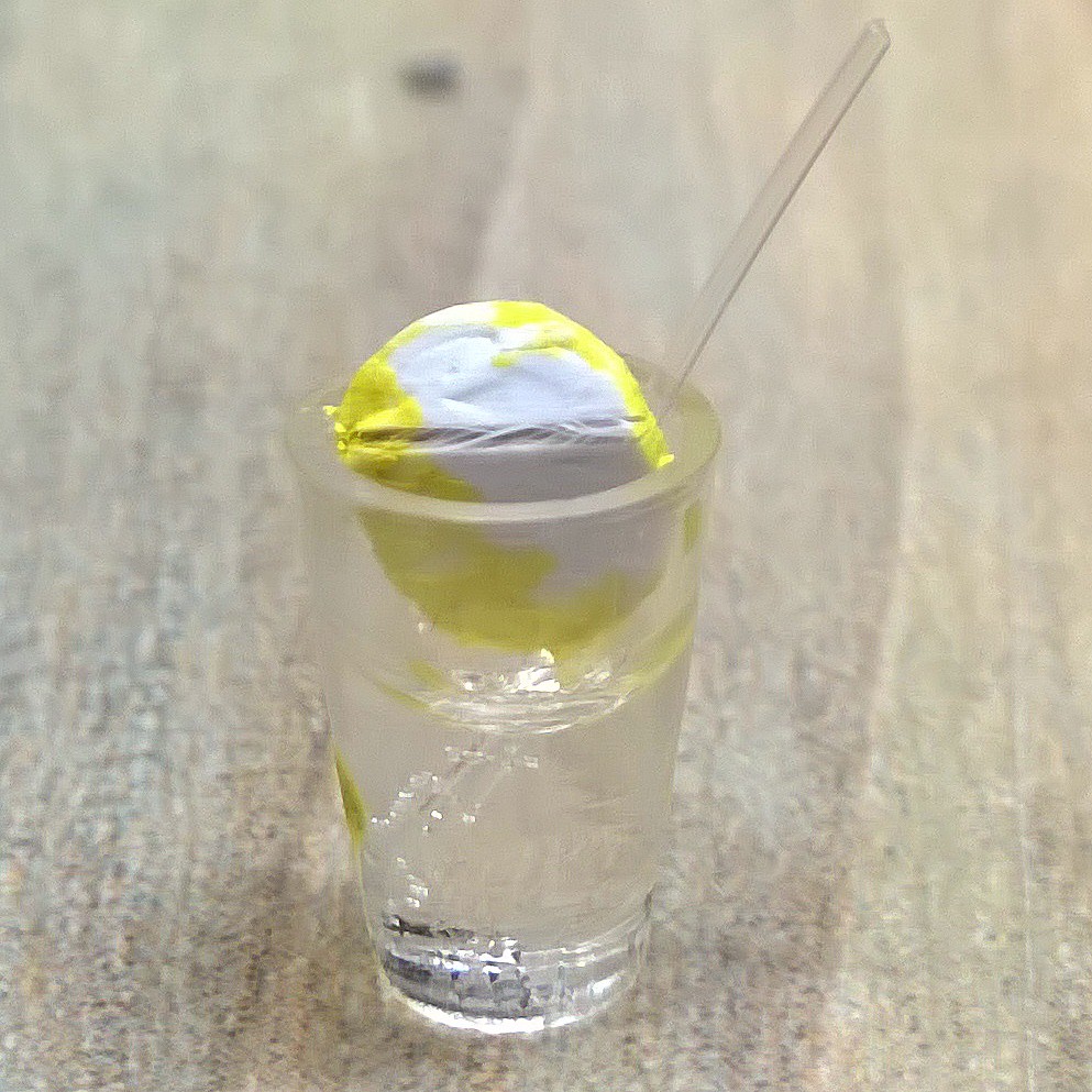Glass with Lemon and Straw