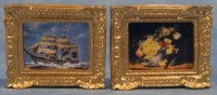 Picture - Ship & Floral Set of 2