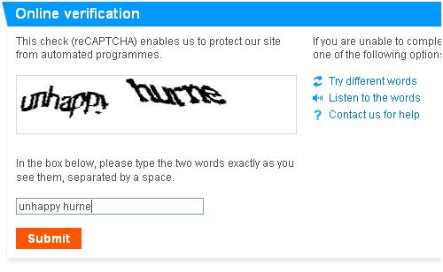 London olympics type verification code captcha code