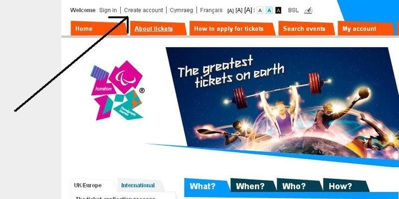 London olympics 2012 create account for tickets