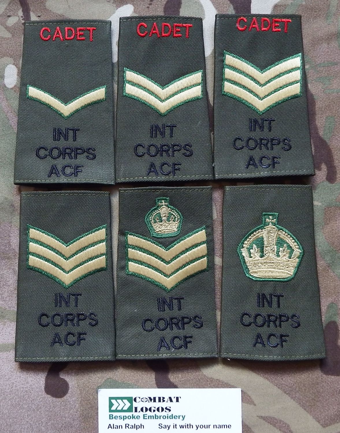 olive green rank slides,intellegence corps