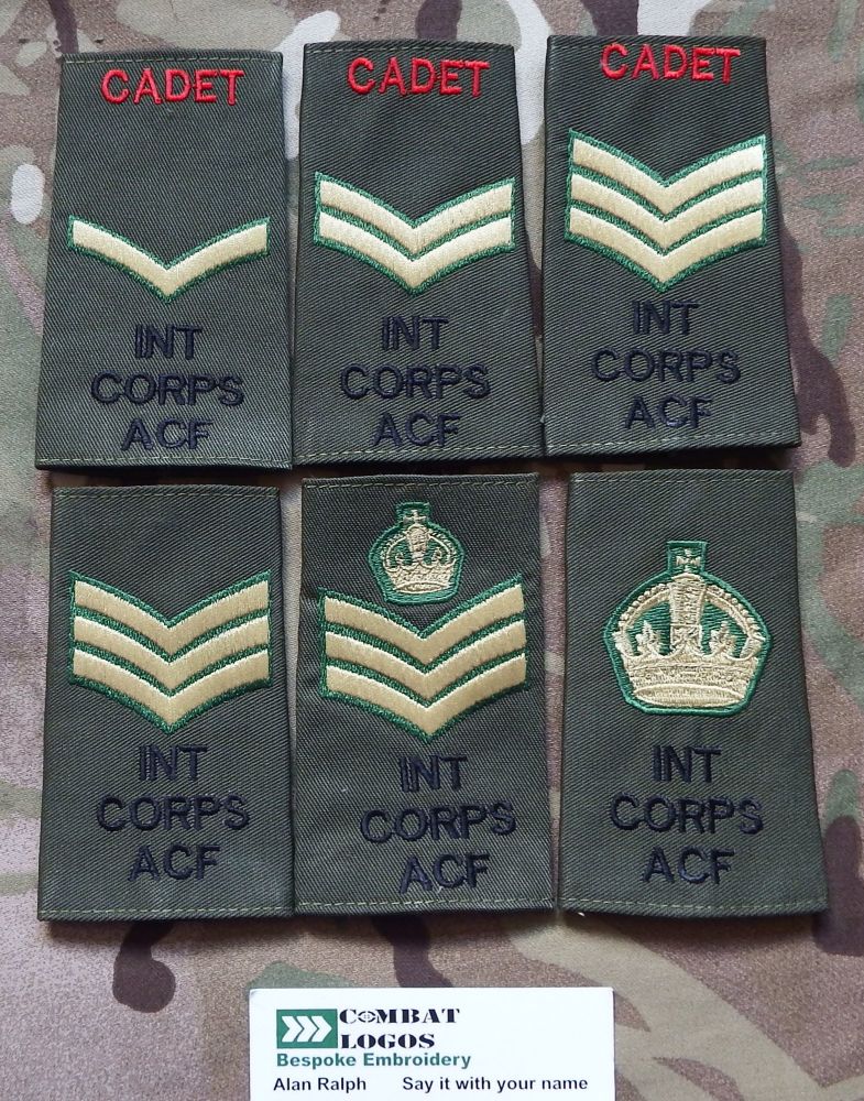 Int Corps Rank Slides - Shop